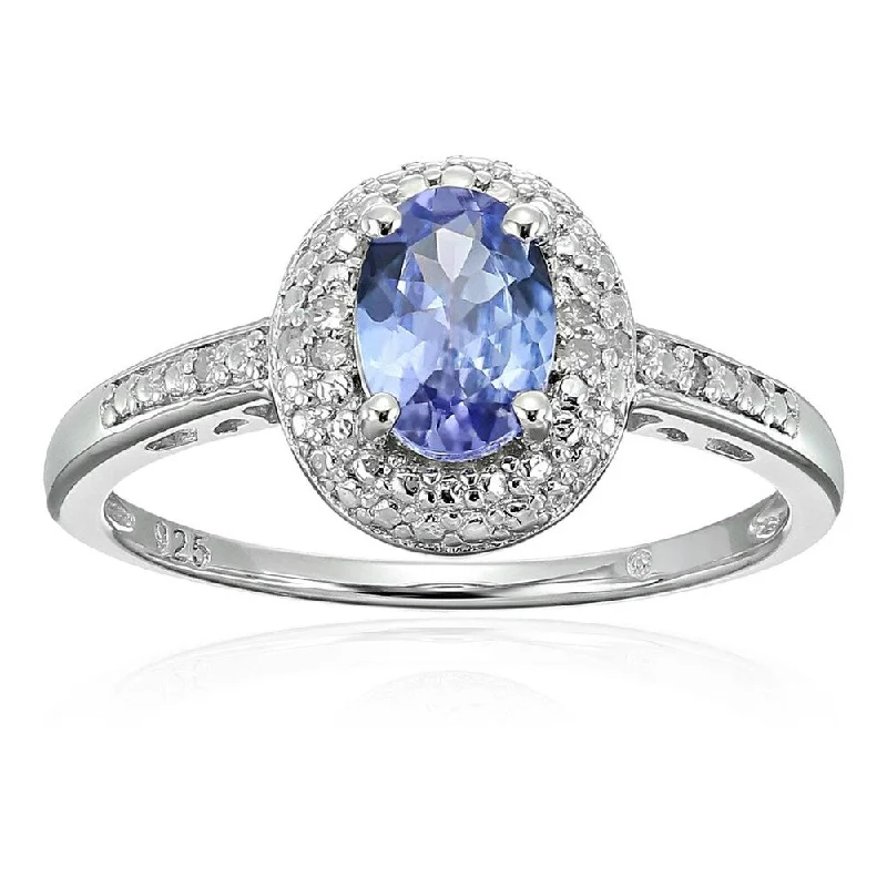 Topaz Gemstone Rings in 10K Gold with a Channel - Set Design for a Contemporary and Durable OptionSterling Silver 3/4 cttw Oval Tanzanite and Diamond Accented Engagement Ring, Size 7