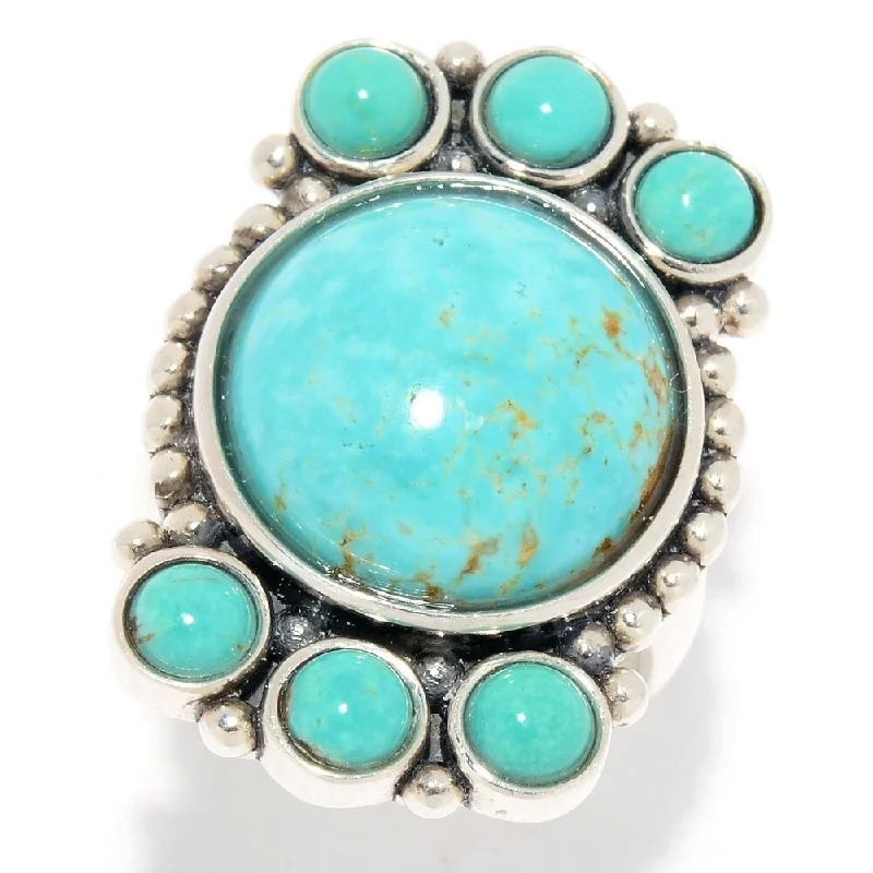 Turquoise Gemstone Rings in 925 Silver with a Southwestern - Inspired Design for a Rustic Charm925 Sterling Silver Mine#8 Turquoise and Tyrone Turquoise Ring