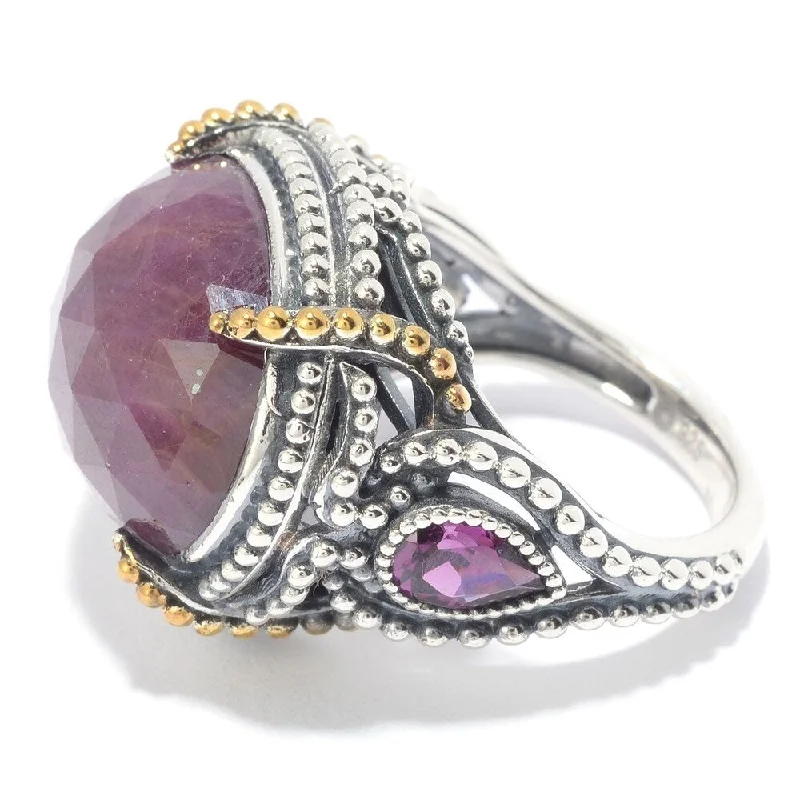 Lapis Lazuli Gemstone Rings in Sterling Silver with a Star - Shaped Setting for a Celestial - Inspired Piece925 Sterling Silver Rhodolite Garnet and Indian Ruby Ring