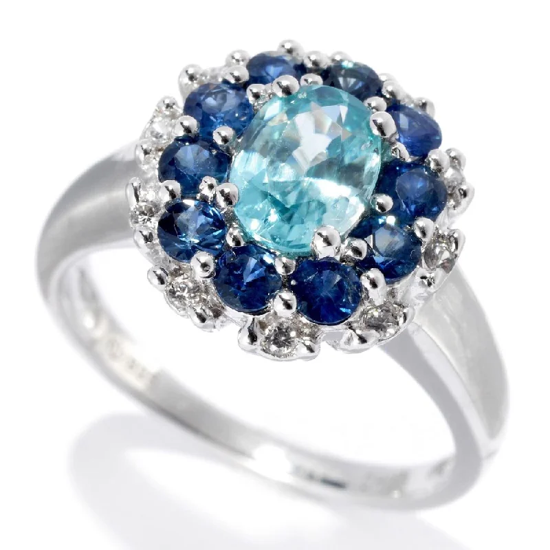 Tourmaline Gemstone Rings in 18K Two - Tone Gold with a Floral - Shaped Setting for a Feminine TouchSterling Silver 2.63ctw Blue Zircon Ring