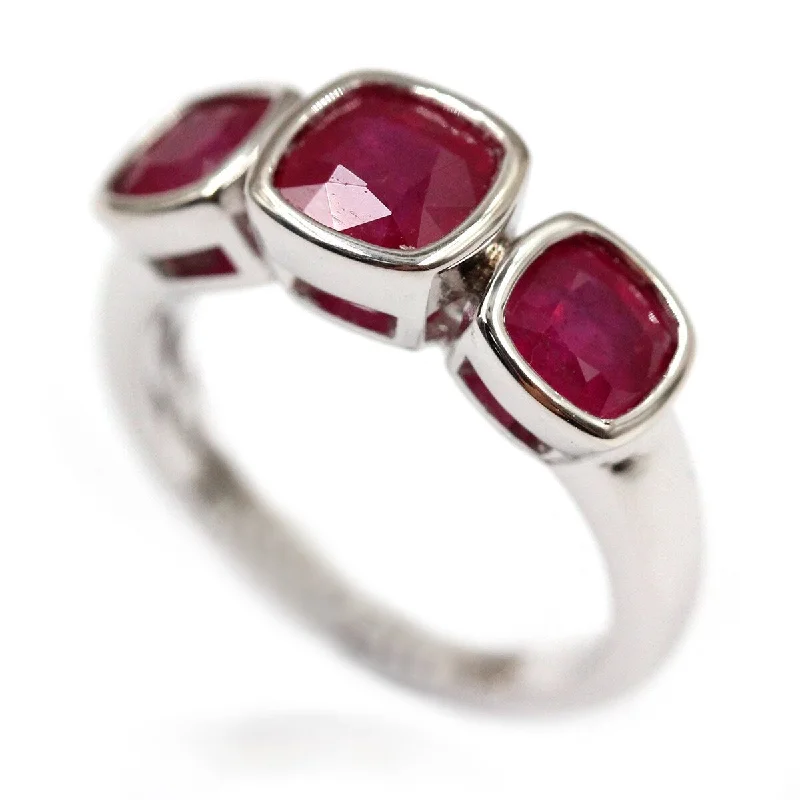 Ruby Gemstone Rings in 14K Yellow Gold with a Solitaire Setting for a Classic and Bold Statement925 Sterling Silver Glass Filled Ruby 3 Stone Ring