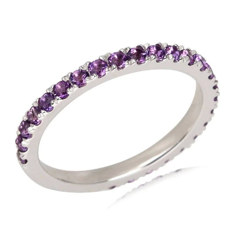 Iolite Gemstone Rings in 10K Gold with a Twisted Band for a Distinctive and Stylish Accessory925 Sterling Silver African Amethyst Eternity Band Ring