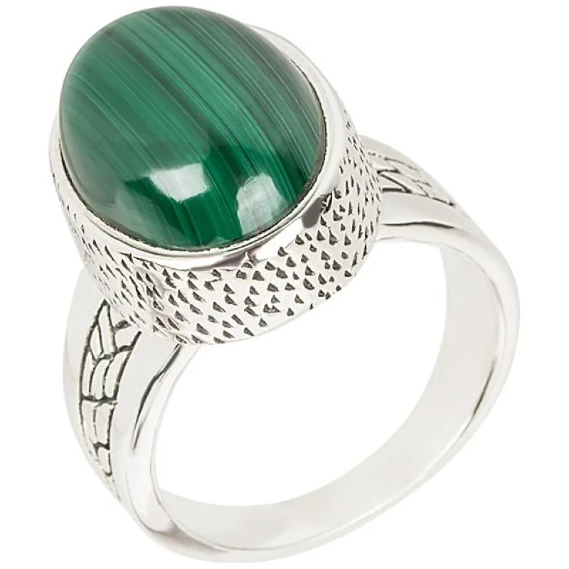 Opal Gemstone Rings in Rose Gold with a Milgrain Edge for a Feminine and Romantic Style925 Sterling Silver Malachite Solitaire Ring