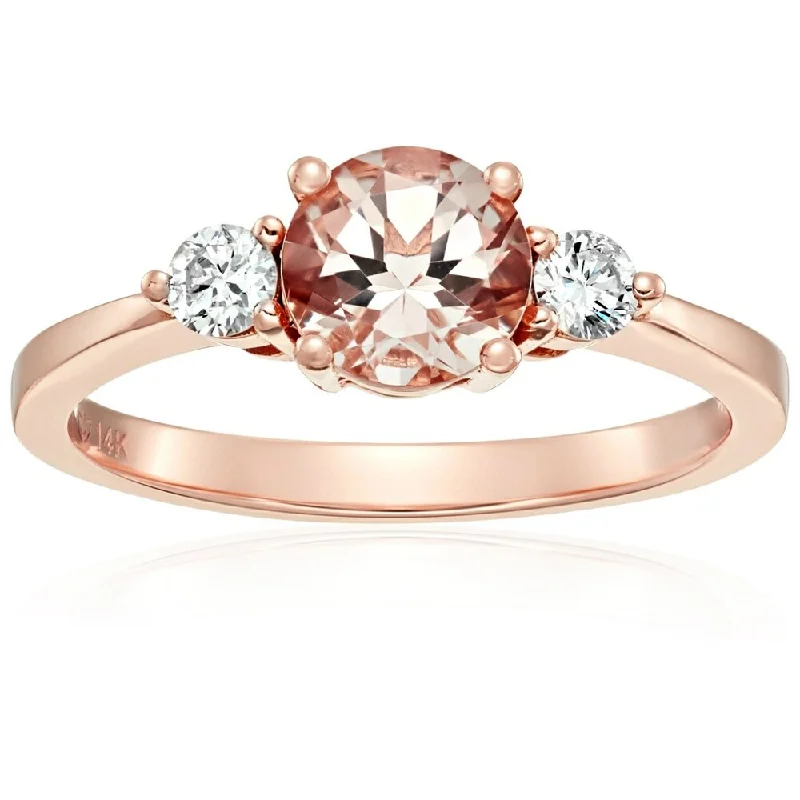 Jasper Gemstone Rings in 18K Gold Vermeil with a Matte Finish for a Subtle and Elegant Look14k Rose Gold Morganite and Diamond 3-stone Engagement Ring, Size 7 - Pink