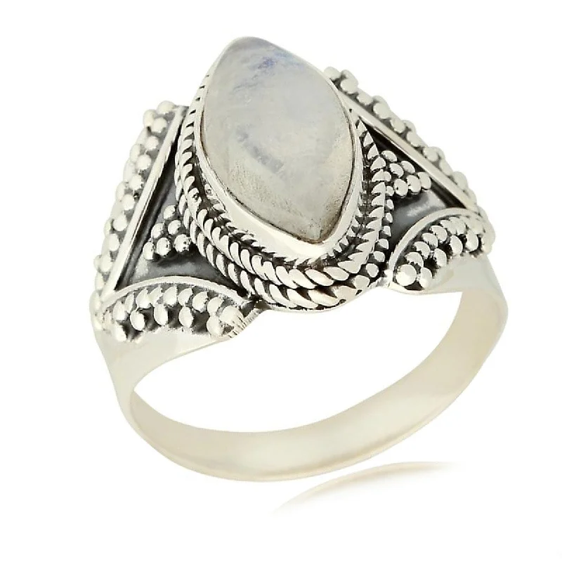 Turquoise Gemstone Rings in 925 Silver with a Southwestern - Inspired Design for a Rustic Charm925 Sterling Silver Rainbow Moonstone Ring