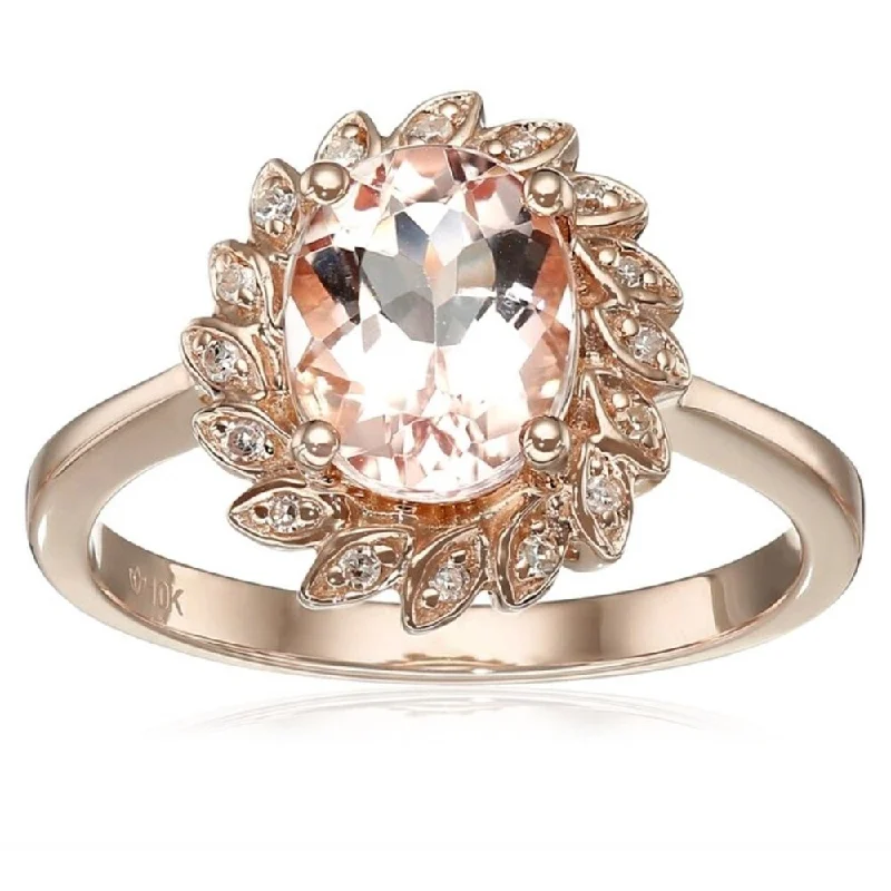 Aquamarine Gemstone Rings in 9K Gold with a Bezel Setting for a Modern and Secure Fit10KT Rose Gold 1.9ctw Morganite & 0.07ctw Diamond Ring SZ 7 - Pink Size - 7