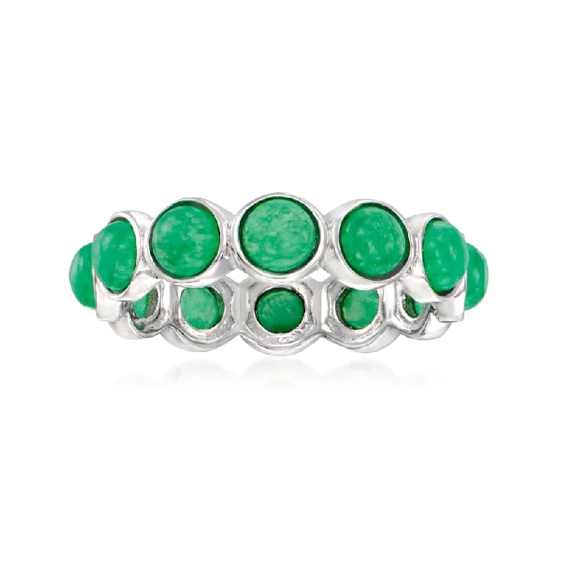 Alexandrite Gemstone Rings in Platinum with a Hidden Halo for a Rare and Luxurious Piece925 Sterling Silver Dyed Green Jade Gemstone Band Ring