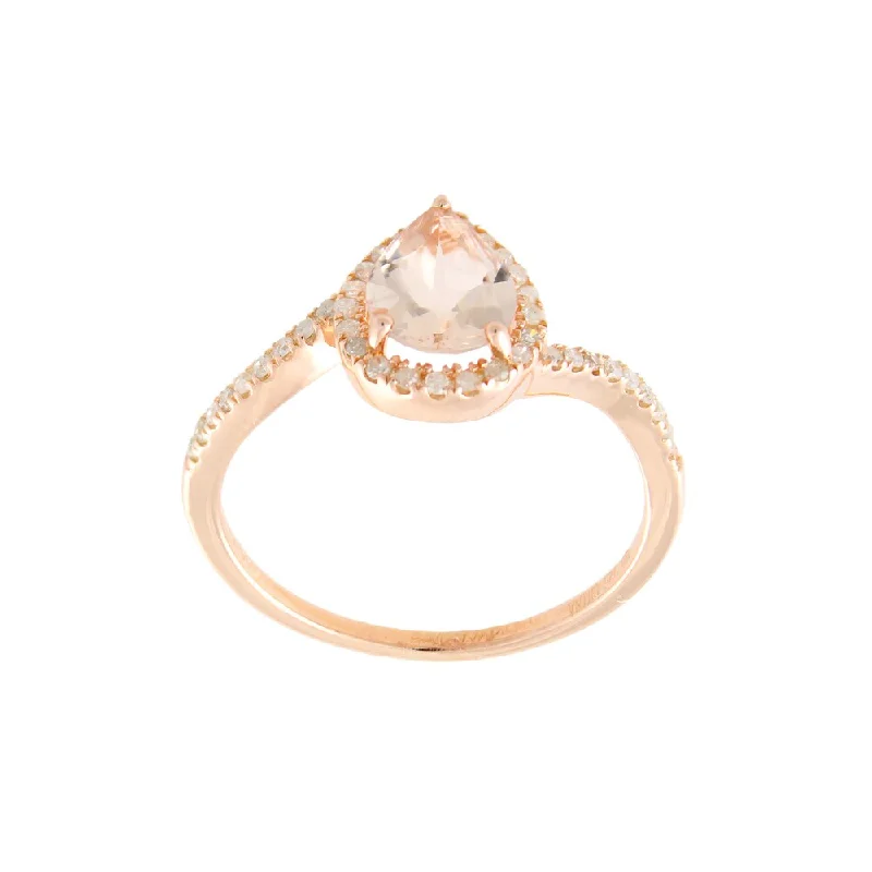 Ruby Gemstone Rings in 14K Yellow Gold with a Solitaire Setting for a Classic and Bold StatementRose Goldtone Sterling Silver Pear-cut Morganite and 1/5ct TDW Diamond Ring (Size 7)