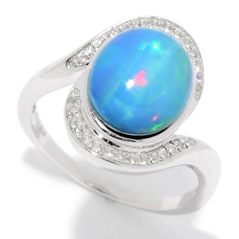 Moonstone Gemstone Rings in Silver - Plated Copper with a Celtic - Inspired Pattern for a Mystical Vibe925 Sterling Silver Ethiopian Opal Doublet Ring