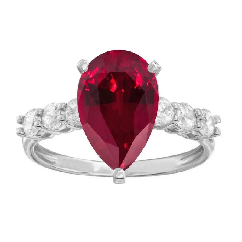 Tourmaline Gemstone Rings in 18K Two - Tone Gold with a Floral - Shaped Setting for a Feminine TouchSterling Silver with Ruby and Natural White Topaz Eangagement Ring