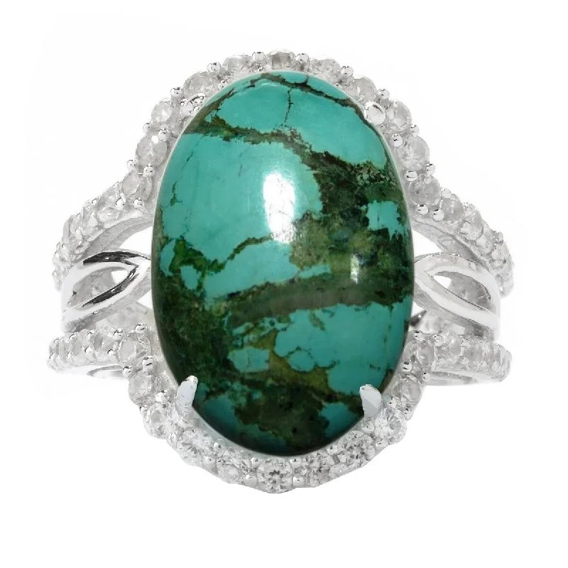 Jasper Gemstone Rings in 18K Gold Vermeil with a Matte Finish for a Subtle and Elegant LookSterling Silver with Turquoise & White Topaz Split Shank Ring