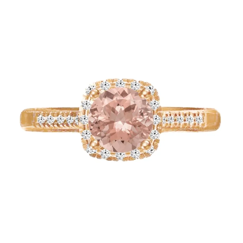 Sapphire Gemstone Rings in 18K White Gold with Diamond Accents for an Elegant Engagement10K Gold Morganite and Diamond Ring