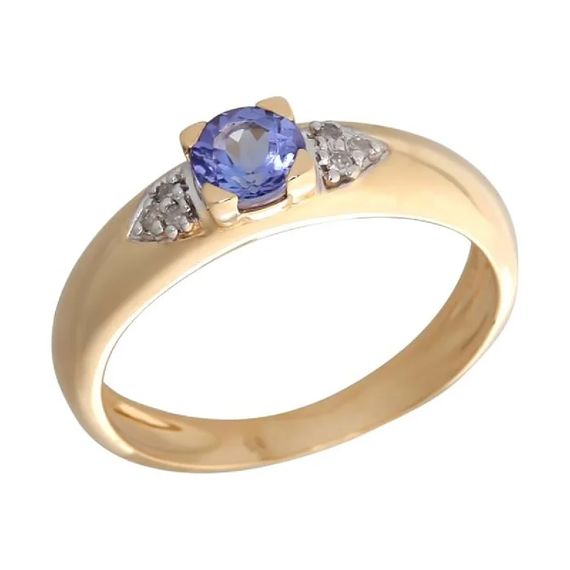 Agate Gemstone Rings in Sterling Silver with a Mosaic - Inspired Inlay for a Bohemian Style14K Gold Tanzanite and Diamond Ring