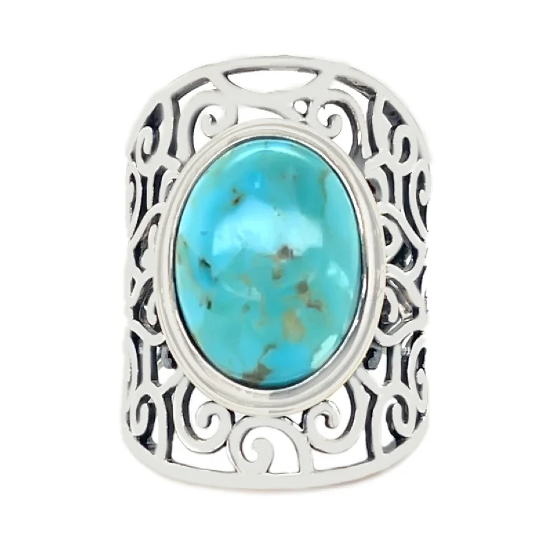 Tourmaline Gemstone Rings in 18K Two - Tone Gold with a Floral - Shaped Setting for a Feminine Touch14K Gold & 925 Sterling Silver Blue Mohave Turquoise Ring