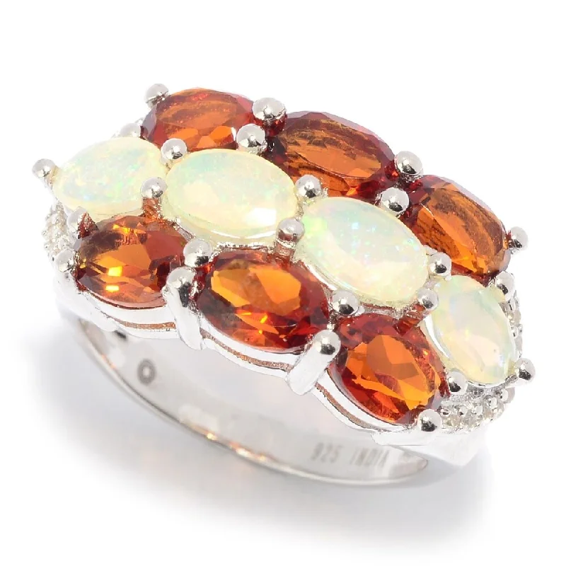 Ruby Gemstone Rings in 14K Yellow Gold with a Solitaire Setting for a Classic and Bold StatementSterling Silver Ethiopian Opal, Madeira Citrine & White Zircon Ring