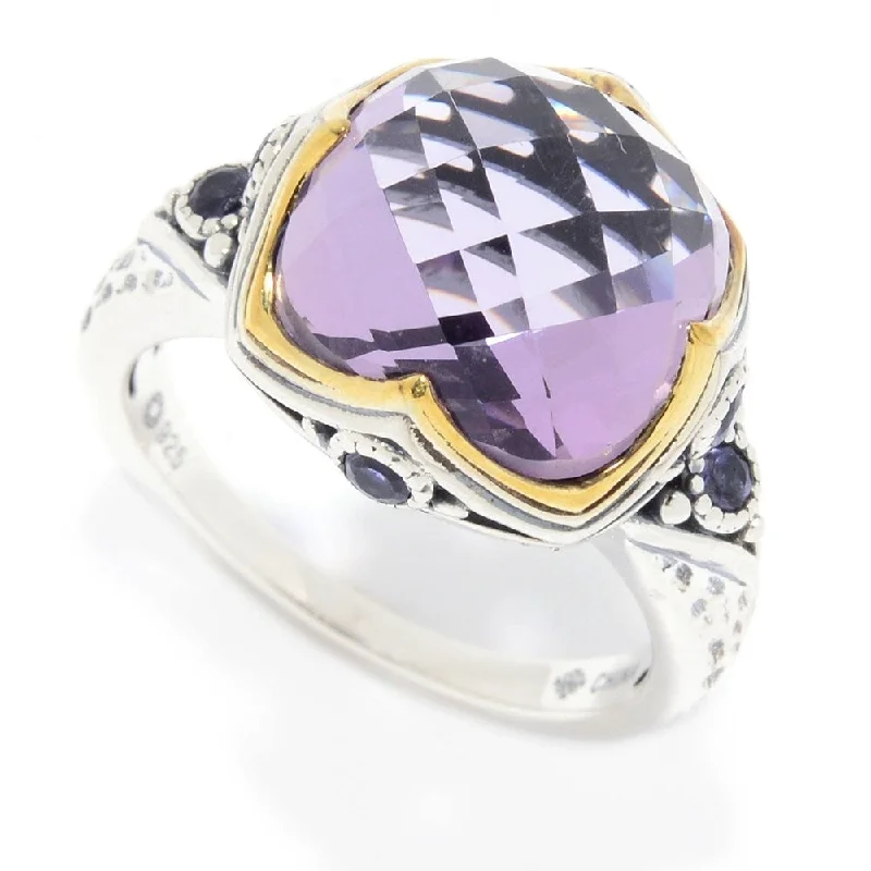 Tanzanite Gemstone Rings in 10K Gold with a Trilogy Design for a Sophisticated GiftSterling Silver 7.19ctw Pink Amethyst & Iolite Ring