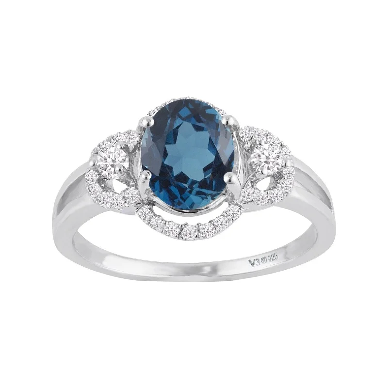 Alexandrite Gemstone Rings in Platinum with a Hidden Halo for a Rare and Luxurious PieceSterling Silver with Natural London Blue Topaz and White Zircon Ring