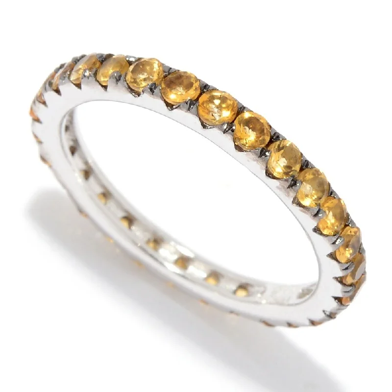 Citrine Gemstone Rings in Stainless Steel with a Stackable Design for a Trendy Everyday WearSterling Silver Citrine Band Ring