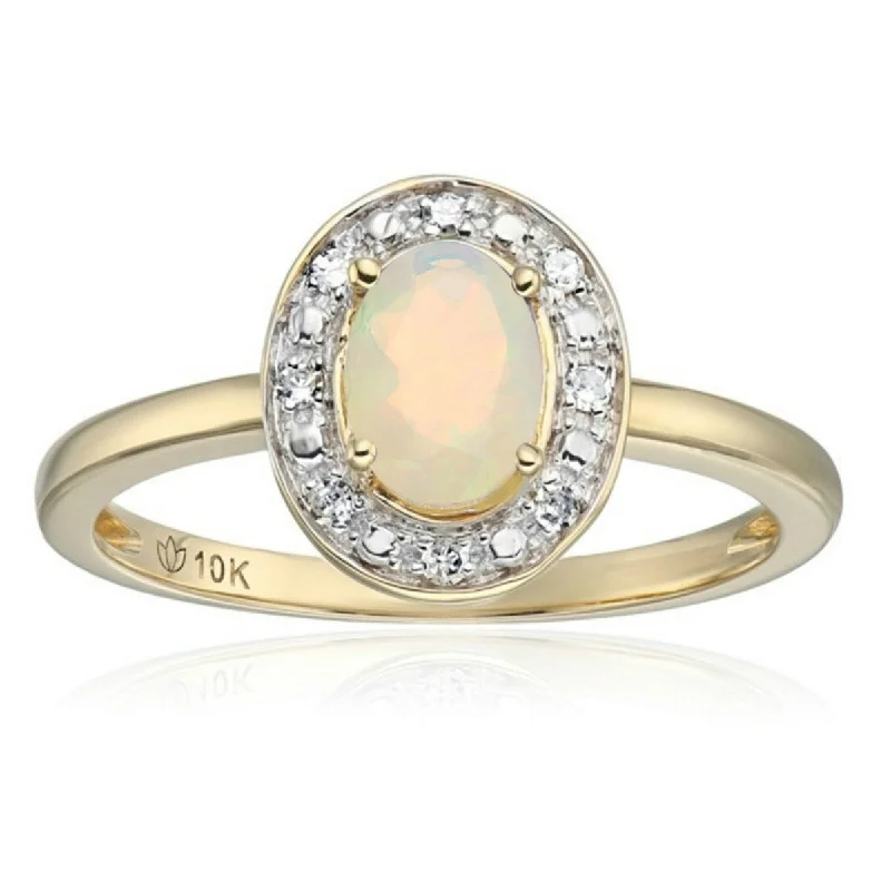 Alexandrite Gemstone Rings in Platinum with a Hidden Halo for a Rare and Luxurious Piece10Kt Gold Ethiopian Opal and Diamond Ring