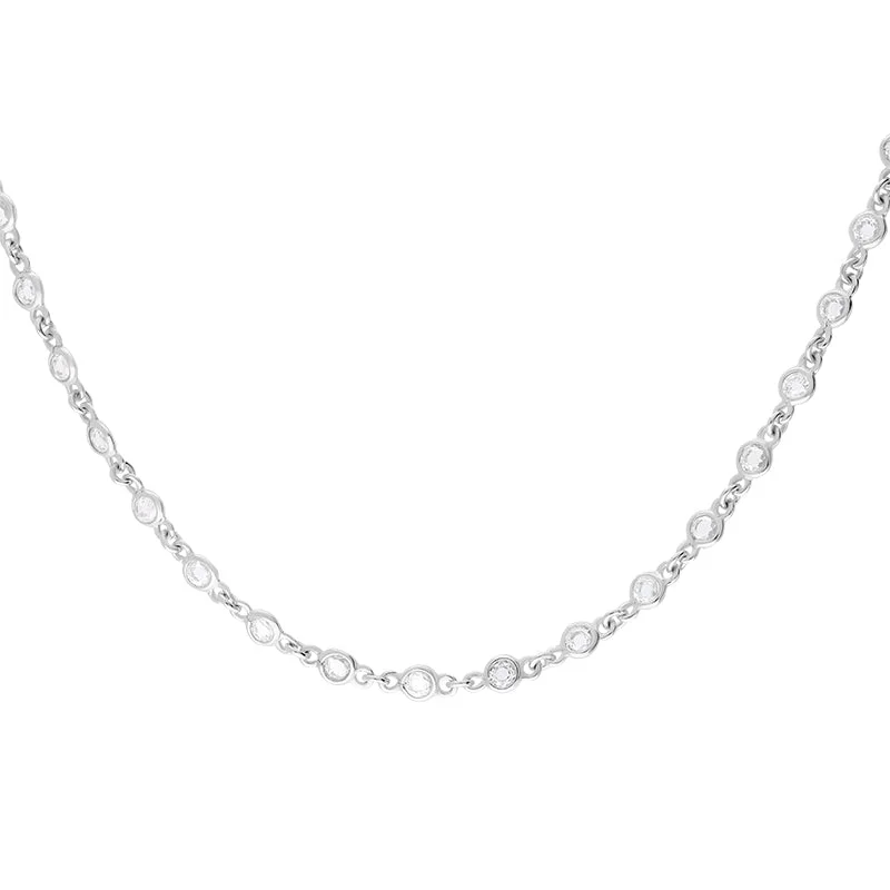 waterproof chain necklaces durabilityCameo Italy Sterling Silver Cubic Zirconia Chain Necklace D