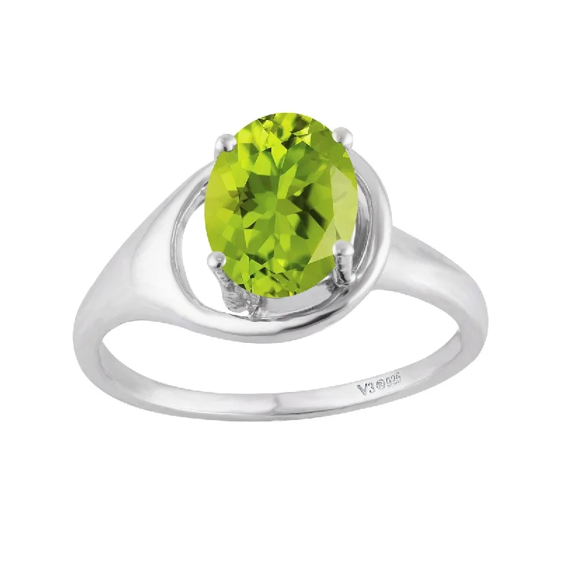 Topaz Gemstone Rings in 10K Gold with a Channel - Set Design for a Contemporary and Durable OptionSterling Silver with Natural Peridot Solitaire Ring