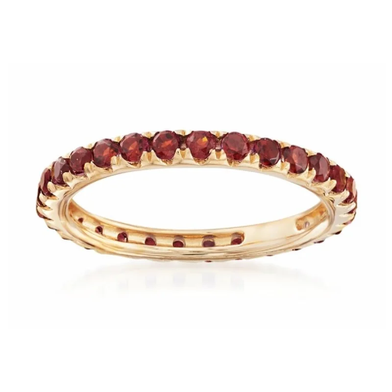 Jasper Gemstone Rings in 18K Gold Vermeil with a Matte Finish for a Subtle and Elegant Look14Kt Gold Red Garnet Gemstone Eternity Band Ring