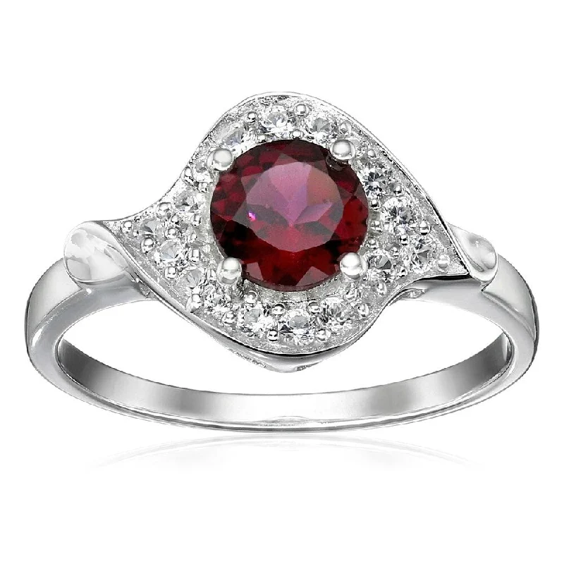 Alexandrite Gemstone Rings in Platinum with a Hidden Halo for a Rare and Luxurious PieceSterling Silver Rhodolite and Created White Sapphire Ring Size - 7