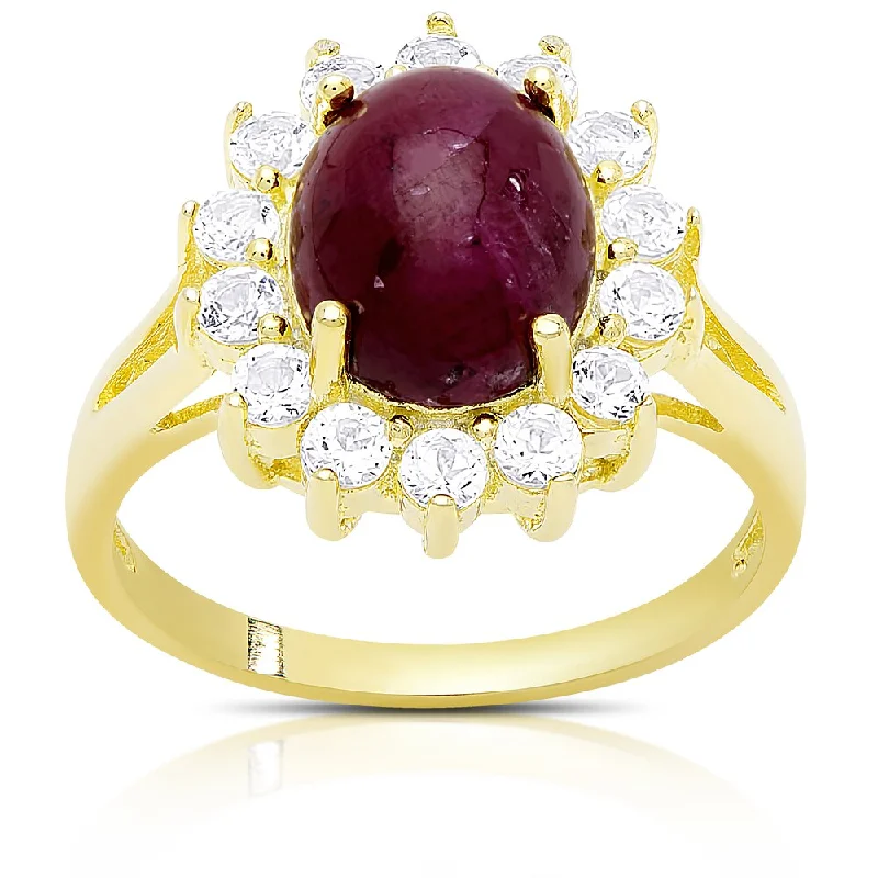 Iolite Gemstone Rings in 10K Gold with a Twisted Band for a Distinctive and Stylish AccessoryDolce Giavonna Gold Over Silver Ruby Cocktail Ring