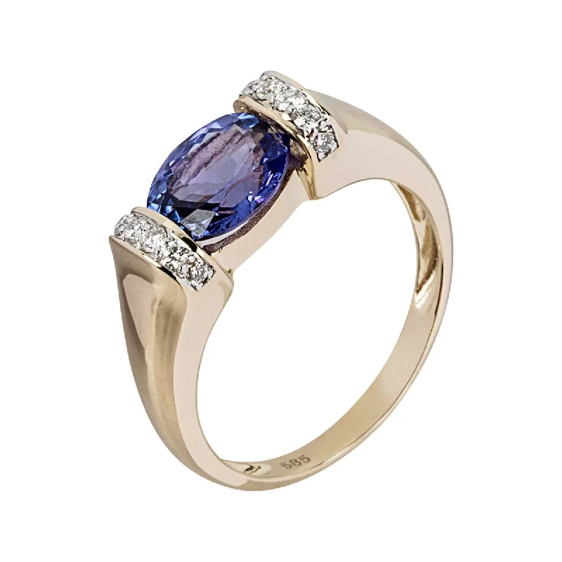 Ruby Gemstone Rings in 14K Yellow Gold with a Solitaire Setting for a Classic and Bold Statement14K Gold Tanzanite and Diamond Ring