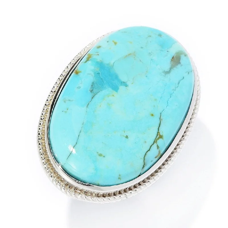 Aquamarine Gemstone Rings in 9K Gold with a Bezel Setting for a Modern and Secure FitSterling Silver 33 x 20mm Oval Kingman Mohave Turquoise Ring