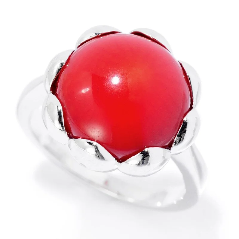 Ruby Gemstone Rings in 14K Yellow Gold with a Solitaire Setting for a Classic and Bold Statement925 Sterling Silver Bamboo Coral Gemstone Solitaire Ring