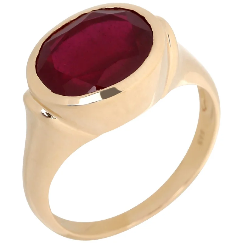 Amethyst Gemstone Rings in Sterling Silver with a Halo of Cubic Zirconia for a Budget - Friendly Luxury14Kt Yellow Gold Glass Filled Ruby Bezel Set Ring