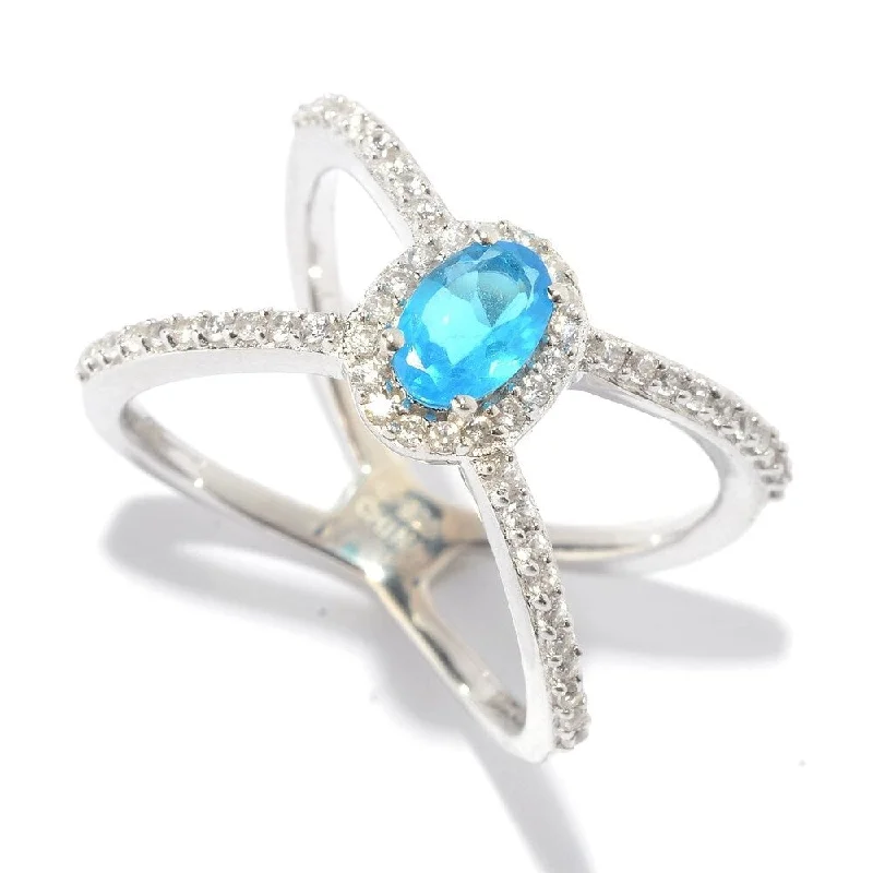 Opal Gemstone Rings in Rose Gold with a Milgrain Edge for a Feminine and Romantic StylePlatinum Vermeil "X" Halo Apatite Ring