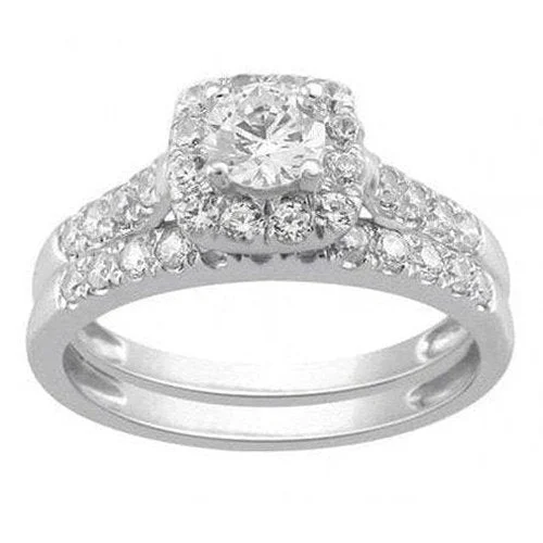 Men's Diamond Engagement Rings with Platinum Band and Halo Setting for a Luxury ProposalSquare Halo Style .75ct