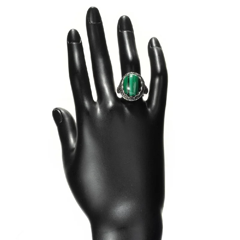 Sapphire Gemstone Rings in 18K White Gold with Diamond Accents for an Elegant EngagementRhodium Over Sterling Silver 21.08Ctw Malachite Ring