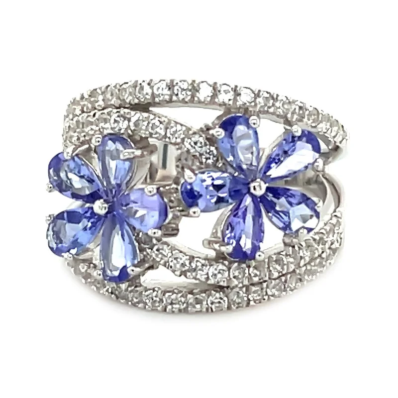 Alexandrite Gemstone Rings in Platinum with a Hidden Halo for a Rare and Luxurious Piece925 Sterling Silver Tanzanite Ring