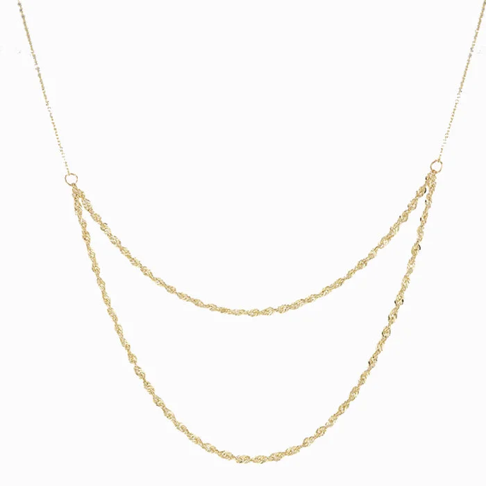 chunky chain necklaces bold lookDouble Rope & Trace Chain Necklace