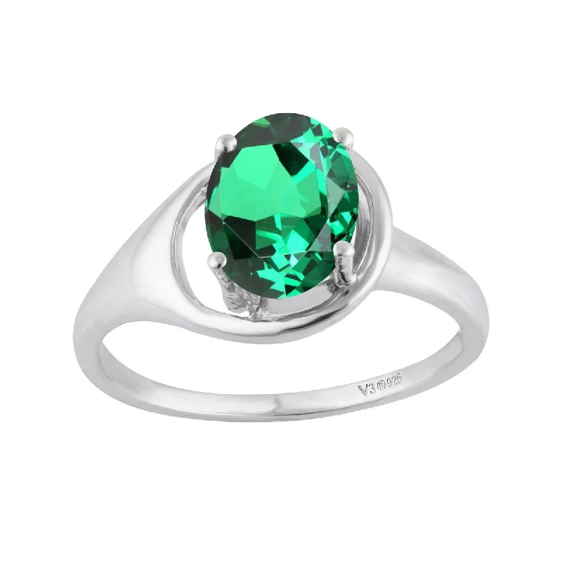 Topaz Gemstone Rings in 10K Gold with a Channel - Set Design for a Contemporary and Durable OptionSterling Silver with Emerald Soliltaire Ring