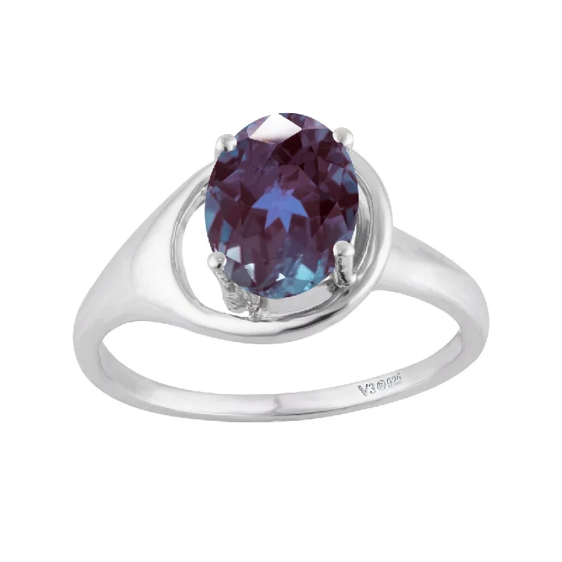 Lapis Lazuli Gemstone Rings in Sterling Silver with a Star - Shaped Setting for a Celestial - Inspired PieceSterling Silver with Color Changing Alexandrite Soliltaire Ring