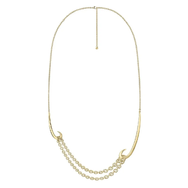 short chain necklaces necklineShaun Leane Hook 18ct Yellow Gold Plated Sterling Silver Multi Chain Necklace D