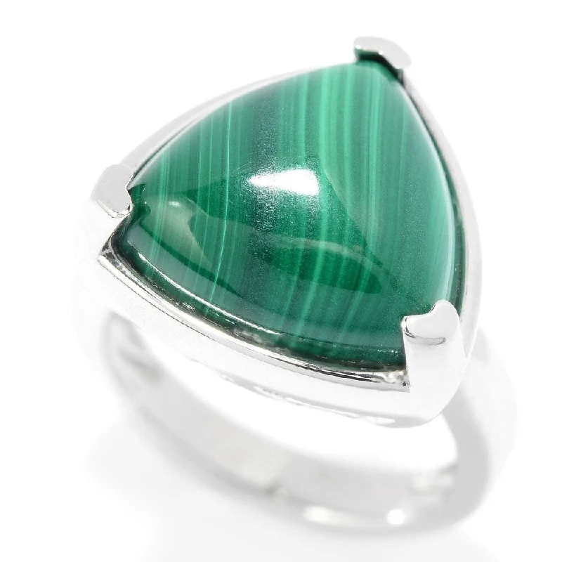 Aquamarine Gemstone Rings in 9K Gold with a Bezel Setting for a Modern and Secure Fit925 Sterling Silver Malachite Ring