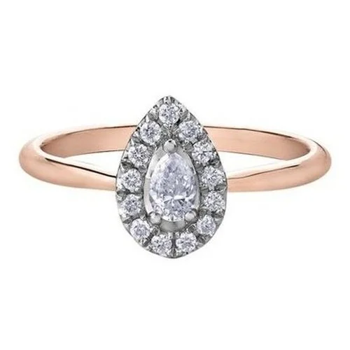 Men's Opal Engagement Rings in 10K Gold with a Milgrain - Trimmed BandPear Halo Solitaire Ring .20ct