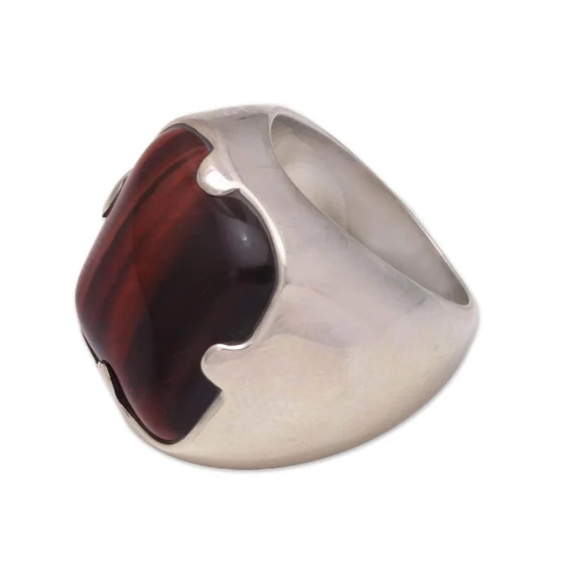 Jasper Gemstone Rings in 18K Gold Vermeil with a Matte Finish for a Subtle and Elegant LookSterling Silver 'Wild' Men's Ring