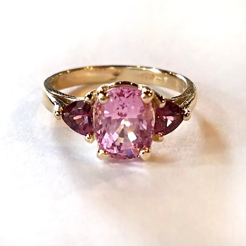 Men's Alexandrite Engagement Rings in Platinum with a Hidden Halo of Diamonds14kt Kunzite and Garnet Ring Made to Order