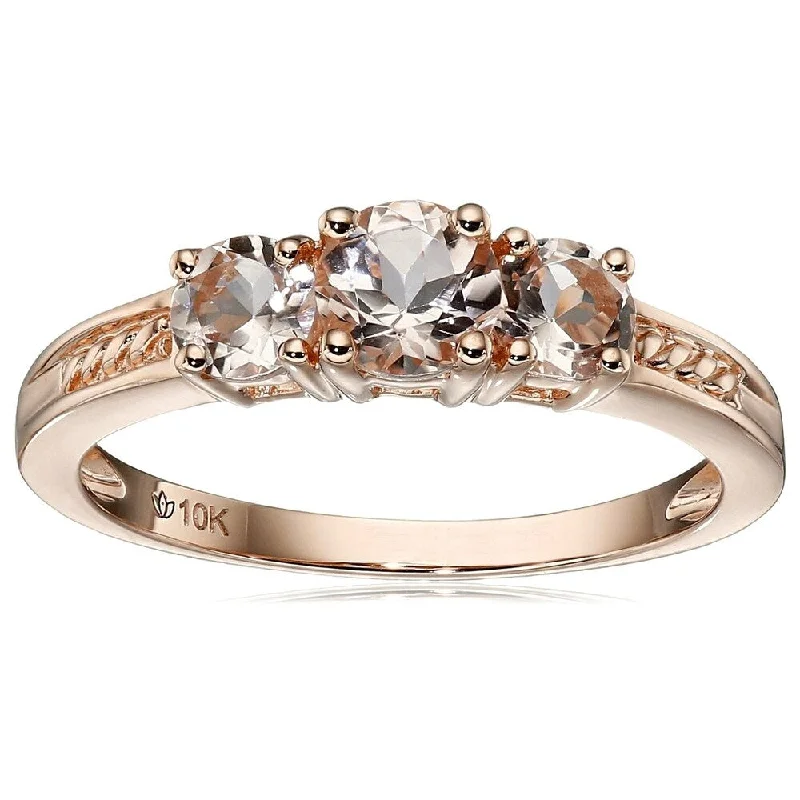 Citrine Gemstone Rings in Stainless Steel with a Stackable Design for a Trendy Everyday Wear10KT GOLD Morganite Ring