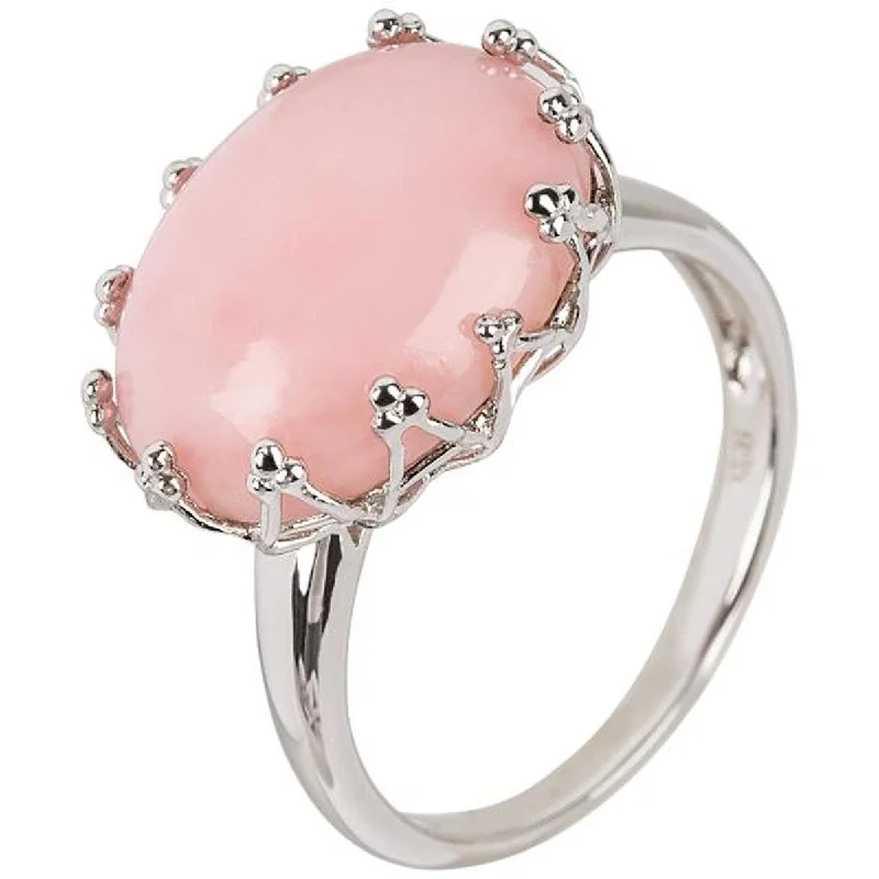 Ruby Gemstone Rings in 14K Yellow Gold with a Solitaire Setting for a Classic and Bold Statement925 Sterling Silver Pink Opal Gemstone Solitaire Ring