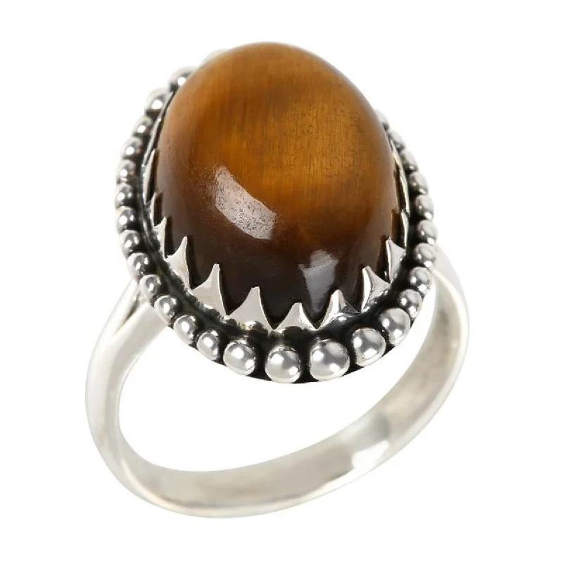 Sapphire Gemstone Rings in 18K White Gold with Diamond Accents for an Elegant Engagement925 Sterling Silver Tiger Eye Gemstone Solitaire Ring