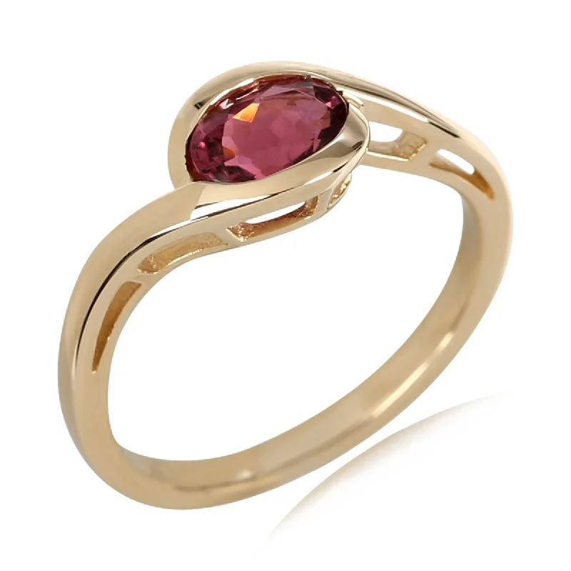 Sapphire Gemstone Rings in 18K White Gold with Diamond Accents for an Elegant Engagement14Kt Yellow Gold Pink Tourmaline Ring