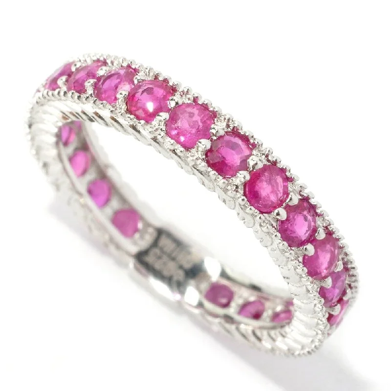 Alexandrite Gemstone Rings in Platinum with a Hidden Halo for a Rare and Luxurious PieceSterling Silver 1.76Ctw Ruby Eternity Band Ring Size - 6