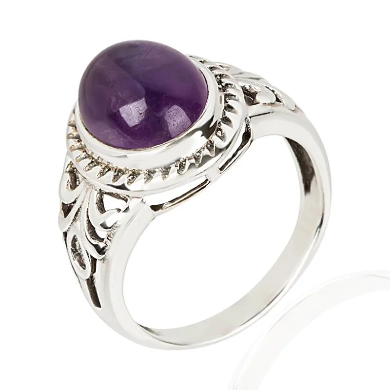 Topaz Gemstone Rings in 10K Gold with a Channel - Set Design for a Contemporary and Durable Option925 Sterling Silver African Amethyst Solitaire Ring